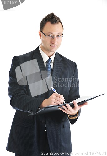 Image of one young businessman isolated