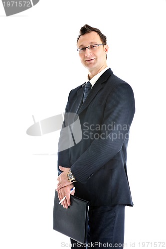 Image of one young businessman isolated