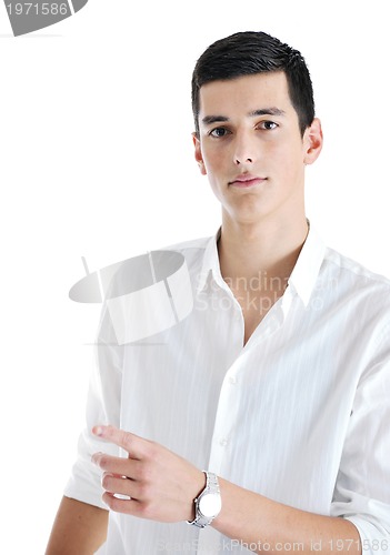 Image of one young businessman isolated