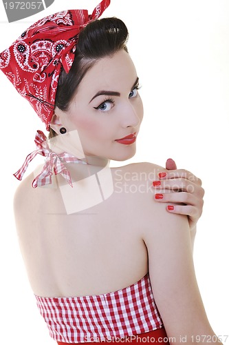 Image of beautiful young woman isolated on white