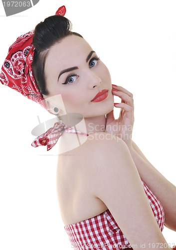 Image of beautiful young woman isolated on white