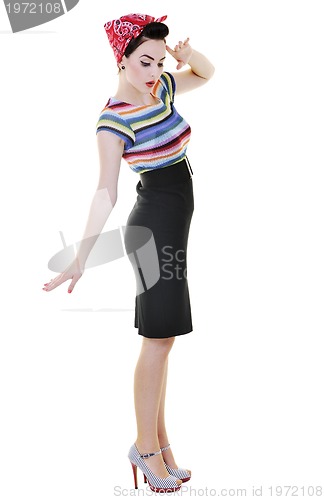 Image of beautiful young woman isolated on white