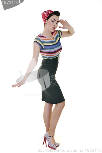 Image of beautiful young woman isolated on white