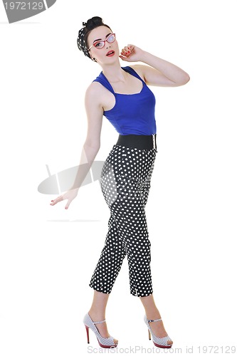 Image of beautiful young woman isolated on white