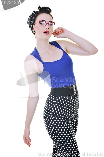 Image of beautiful young woman isolated on white