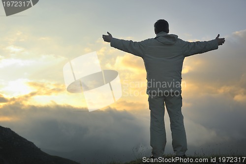 Image of fresh sunrise at mountain 