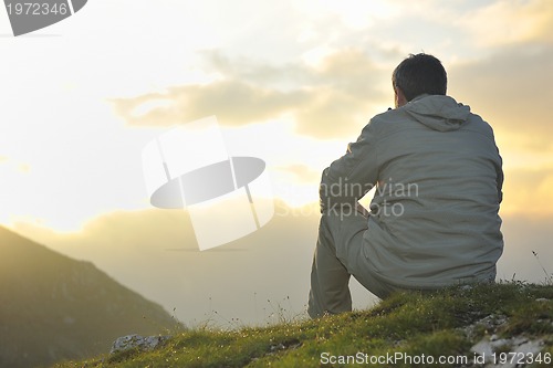 Image of fresh sunrise at mountain 