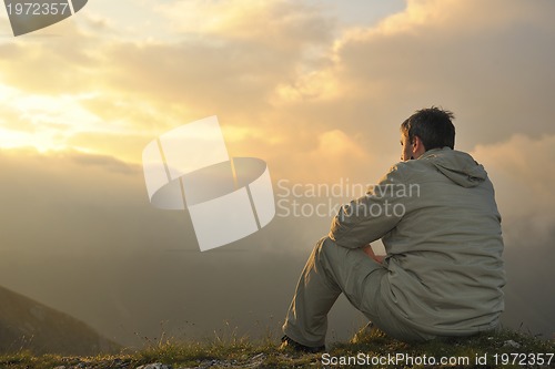 Image of fresh sunrise at mountain 