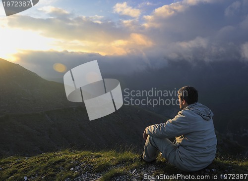 Image of fresh sunrise at mountain 