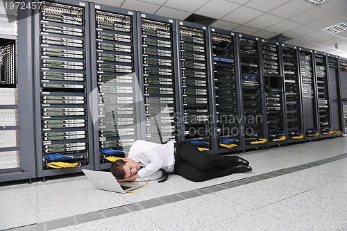 Image of system fail situation in network server room