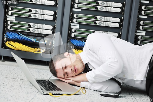 Image of system fail situation in network server room