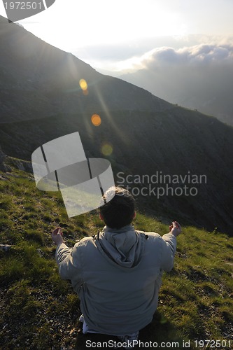 Image of fresh sunrise at mountain 