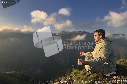 Image of fresh sunrise at mountain 