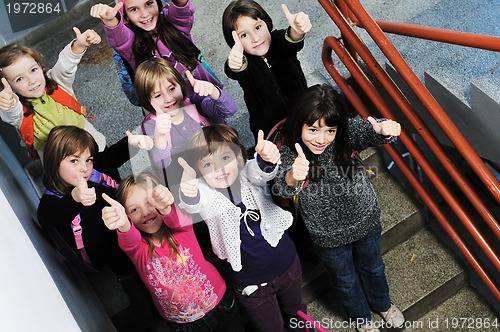 Image of happy children group in school