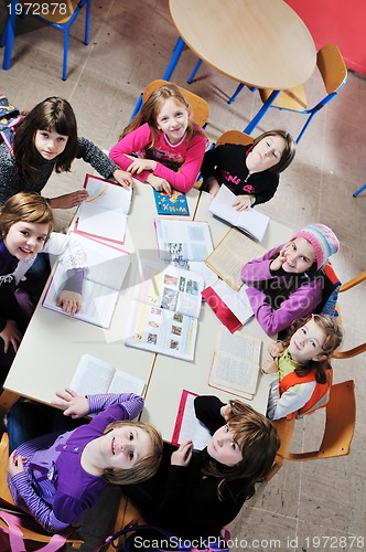 Image of happy children group in school