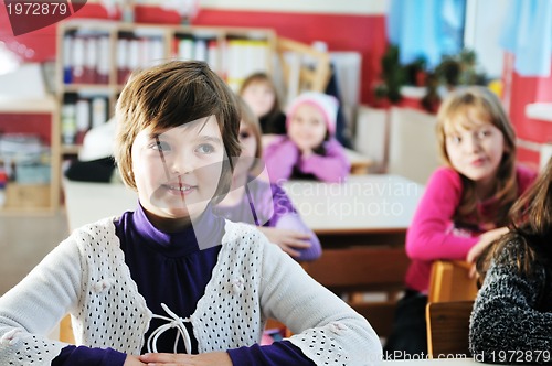 Image of happy children group in school