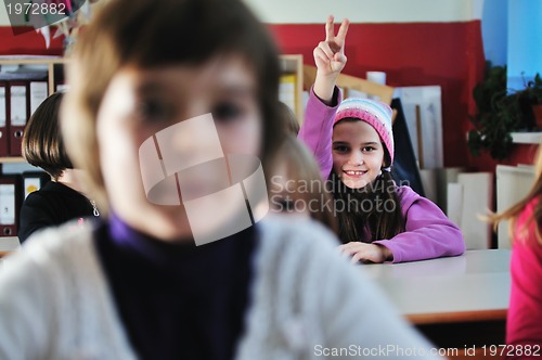 Image of happy children group in school