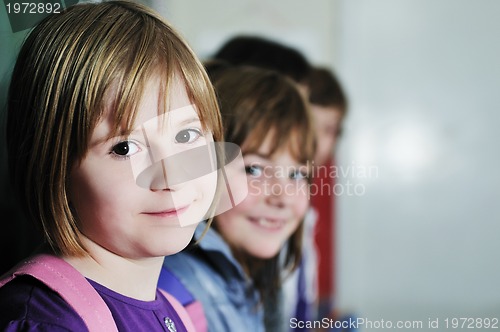 Image of happy children group in school