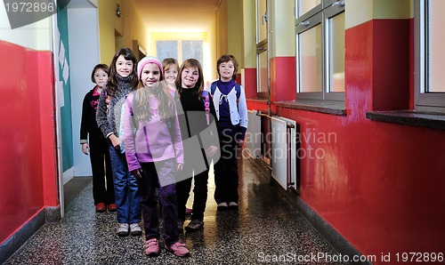 Image of happy children group in school