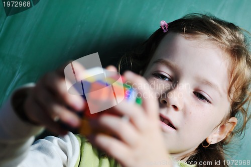 Image of happy young school girl portrait