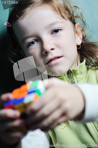 Image of happy young school girl portrait