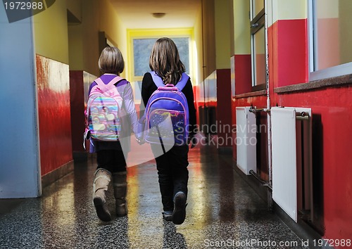 Image of happy children group in school