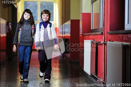 Image of happy children group in school