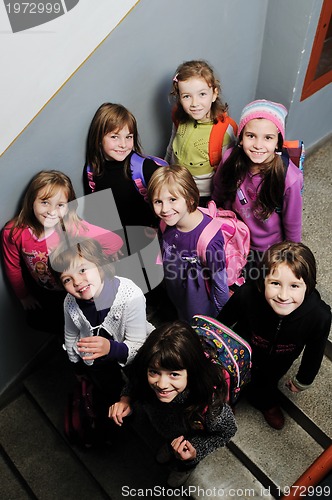 Image of happy children group in school