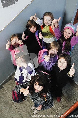 Image of happy children group in school