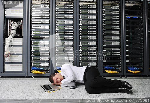 Image of system fail situation in network server room