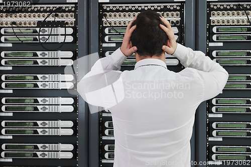 Image of system fail situation in network server room