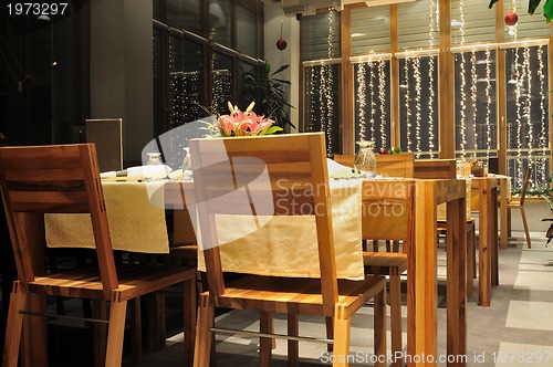 Image of luxury modern indoor restaurant 
