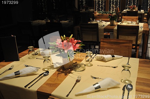 Image of luxury modern indoor restaurant 