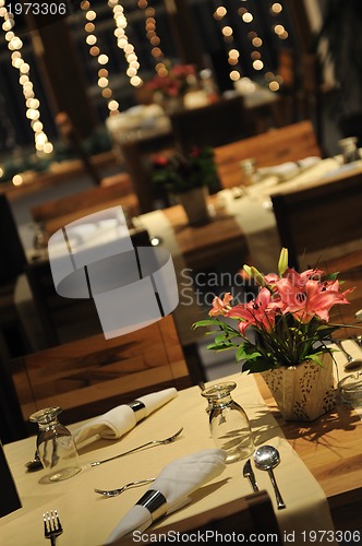 Image of luxury modern indoor restaurant 