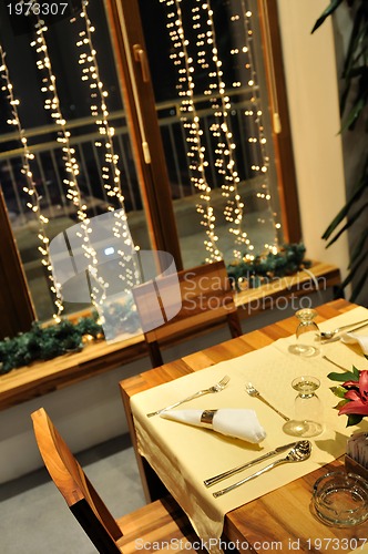 Image of luxury modern indoor restaurant 