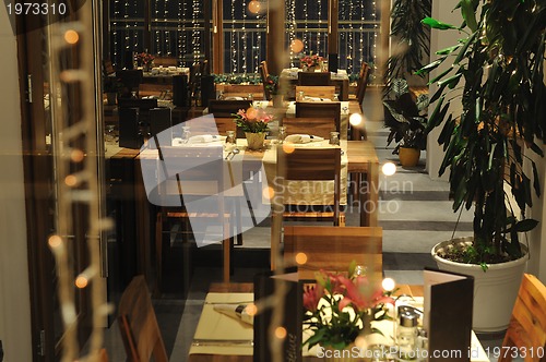 Image of luxury modern indoor restaurant 