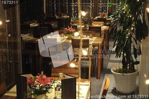 Image of luxury modern indoor restaurant 