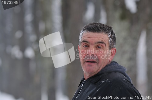 Image of one older man running at alley 