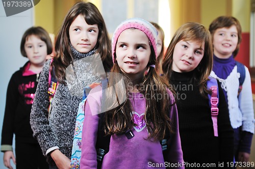 Image of happy children group in school