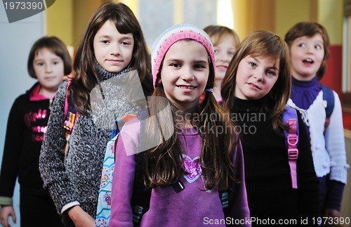 Image of happy children group in school