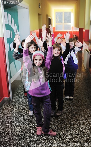 Image of happy children group in school