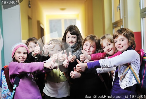 Image of happy children group in school