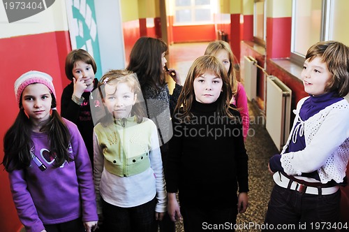Image of happy children group in school