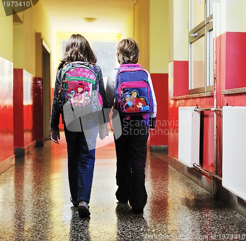 Image of happy children group in school