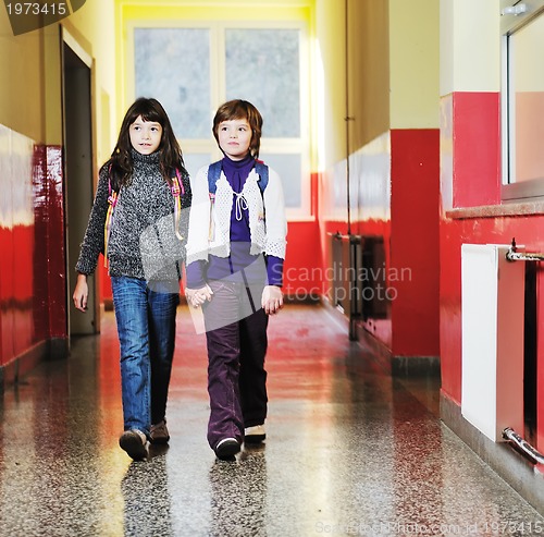 Image of happy children group in school