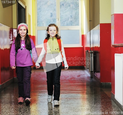 Image of happy children group in school