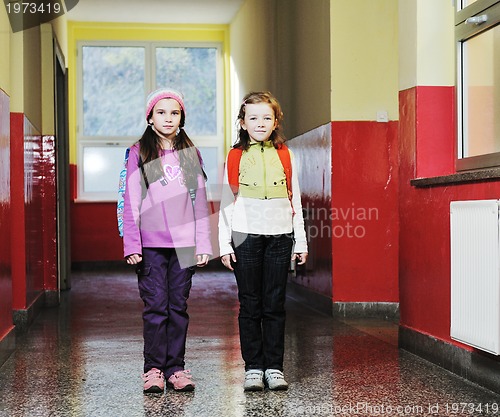 Image of happy children group in school