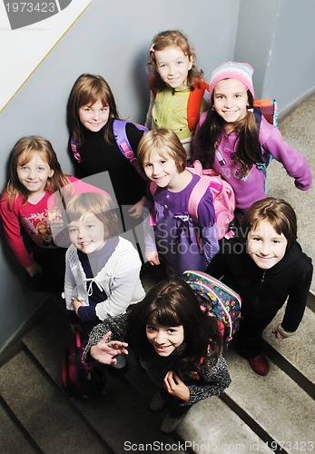 Image of happy children group in school