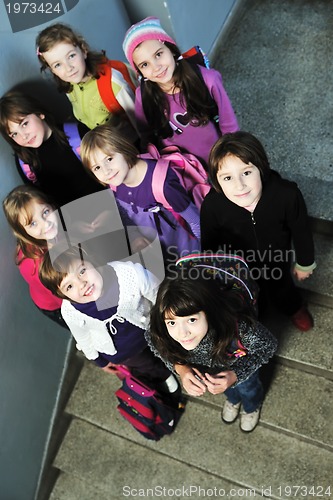 Image of happy children group in school