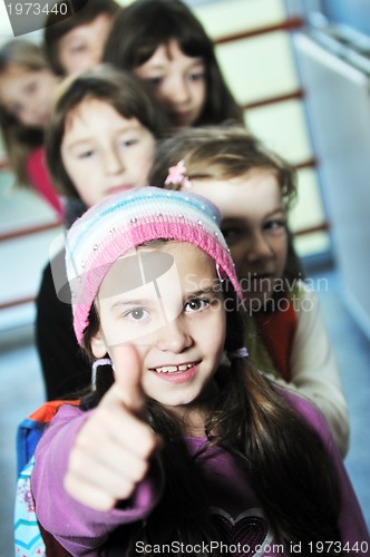 Image of happy children group in school